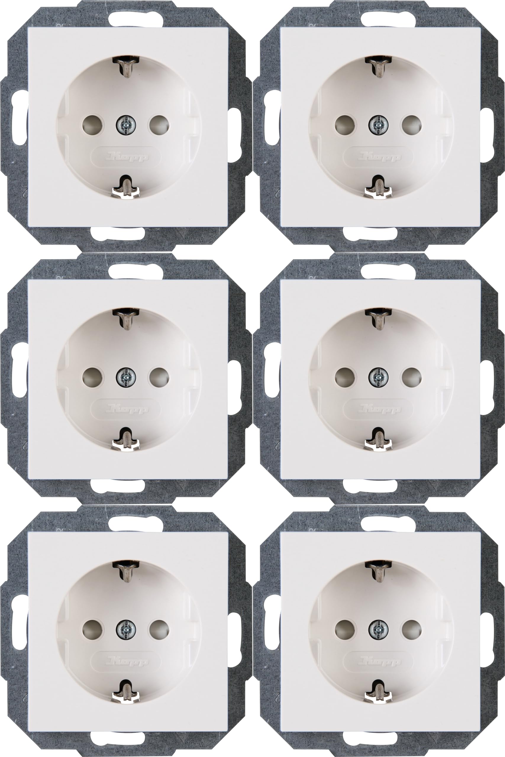 Kopp Athenis 943029056 Protective Contact Socket, Professional Pack of 6, Pure White