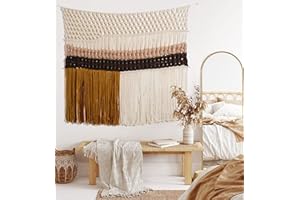 IOWER Macrame Wall Hanging Woven Large Colorful Macrame Wall Decor Fiber Art Handmade Home Room Decor 40" W*32" L