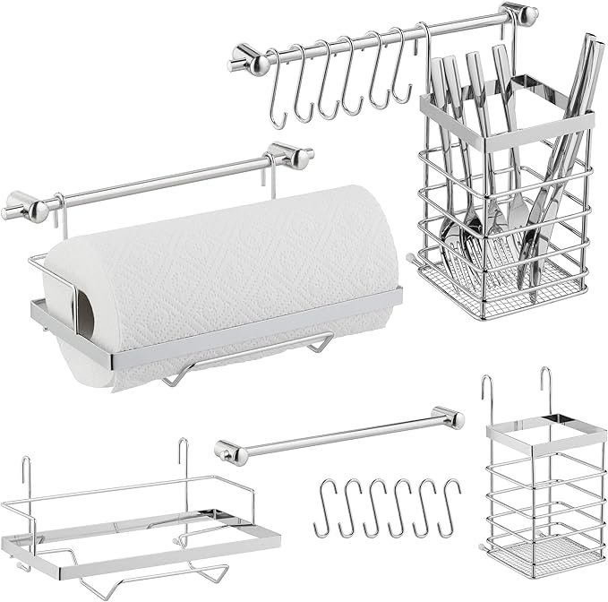 Amazon.de: 2 x Küchenutensilienhalter Set, Edelstahl-Optik