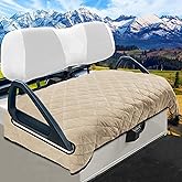 YOKYHOM Golf Cart Seat Covers for 2 & 4 Passenger Carts, Thick Short Plush with Non-Slip Backing, Ultra Soft Seat Towel Blanket, Fits EZGO, Club Car, Yamaha, 51"x30.5", Khaki