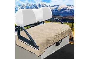 YOKYHOM Golf Cart Seat Covers, Golf Cart Seat Towel Blanket, Short Plush Surface, Soft and Comfortable, Suits EZGO, Yamaha, Club Car and Other 2-Seat Golf Carts, 51"x 30.5", Khaki