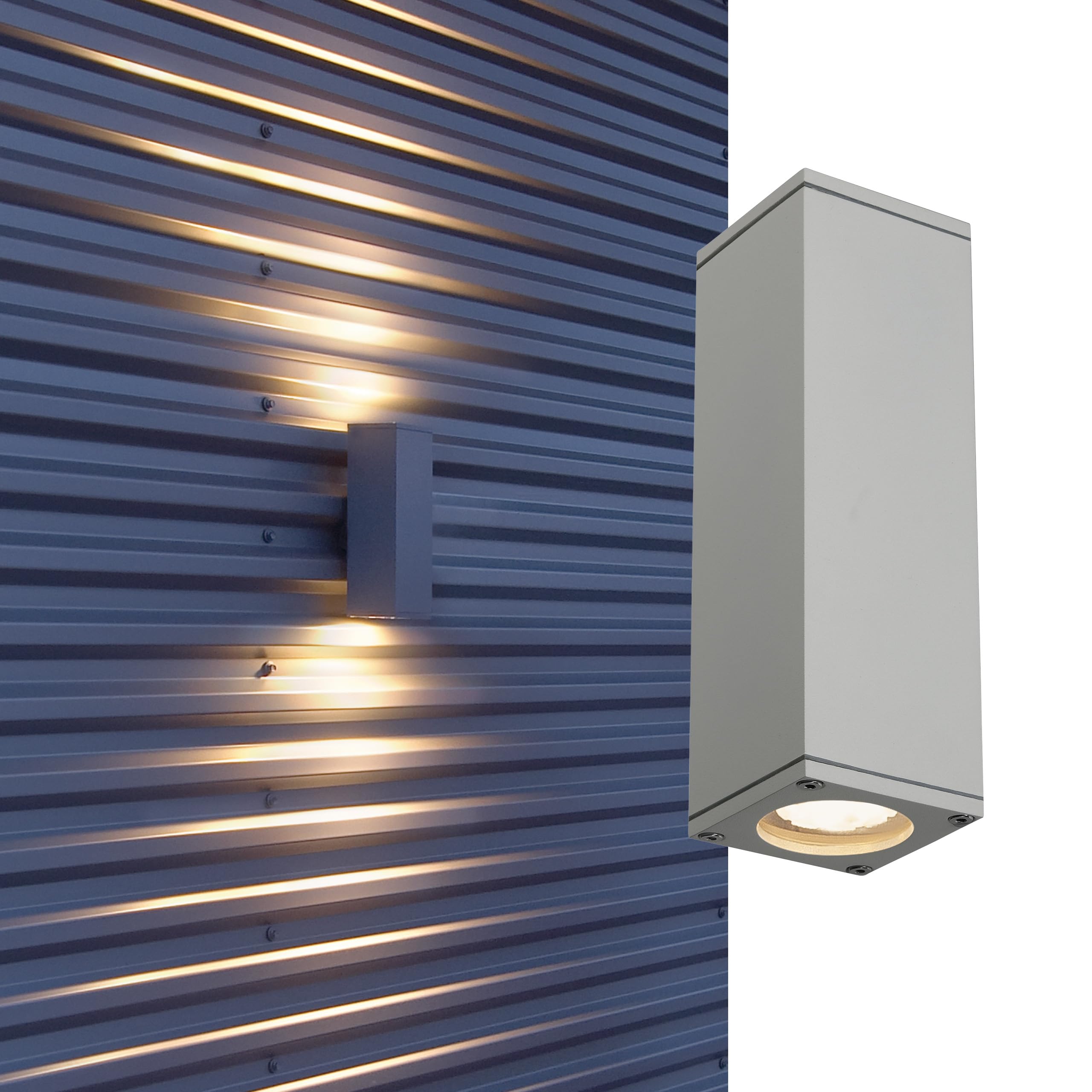 SLV Surface-Mounted Wall Light Theo/Illumination for Walls, Paths, entrances, LED Outdoor spot, Surface-Mounted Outdoor Light, Garden lamp / GU10 IP44 35W Grey