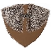 KUOIN Medieval Faux Fur Collar Shawl, Renaissance Costume LARP Cape