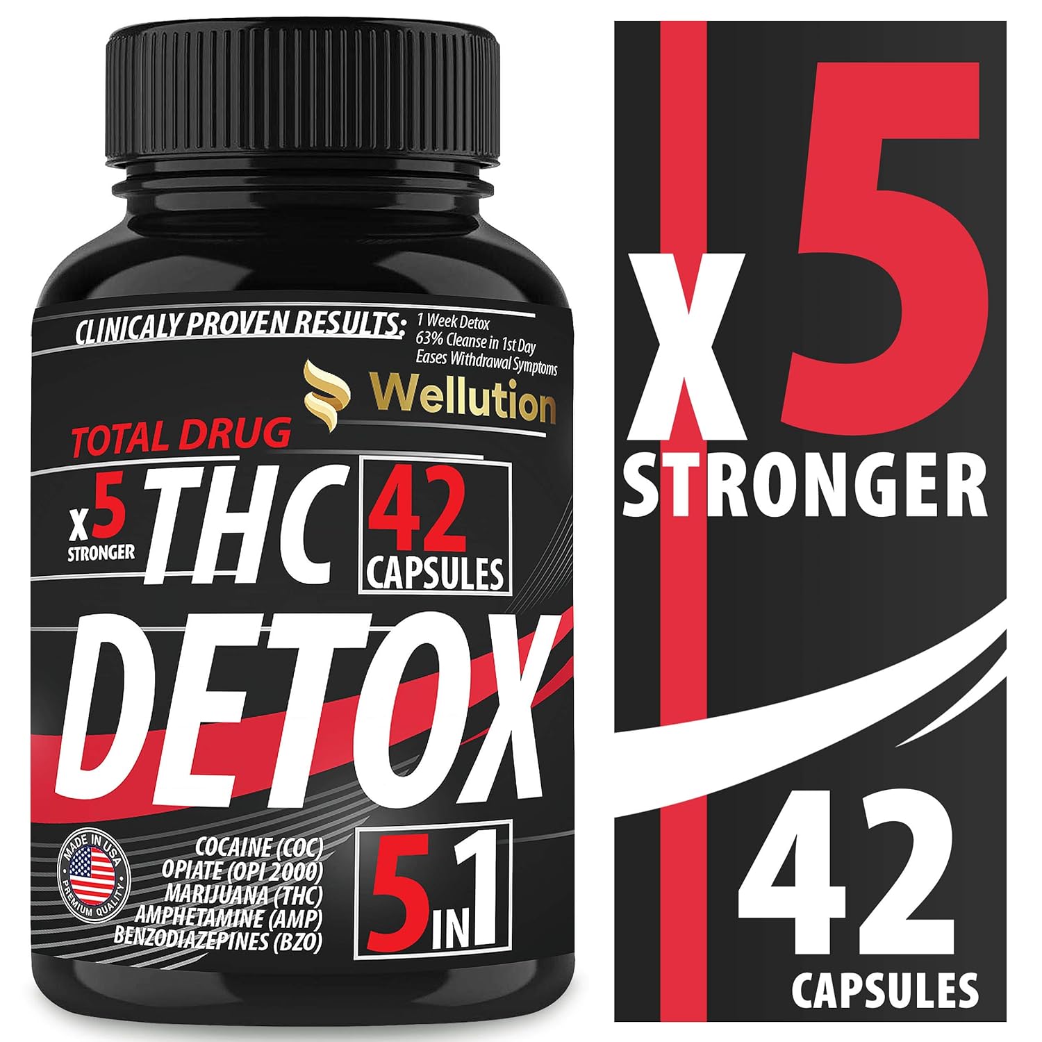 Thc Detox 5 In One Complete Body Detoxifier 5x Strength Rapid Removal Of Unwanted Impurities Healthy All Natural Cleansing Support For Liver