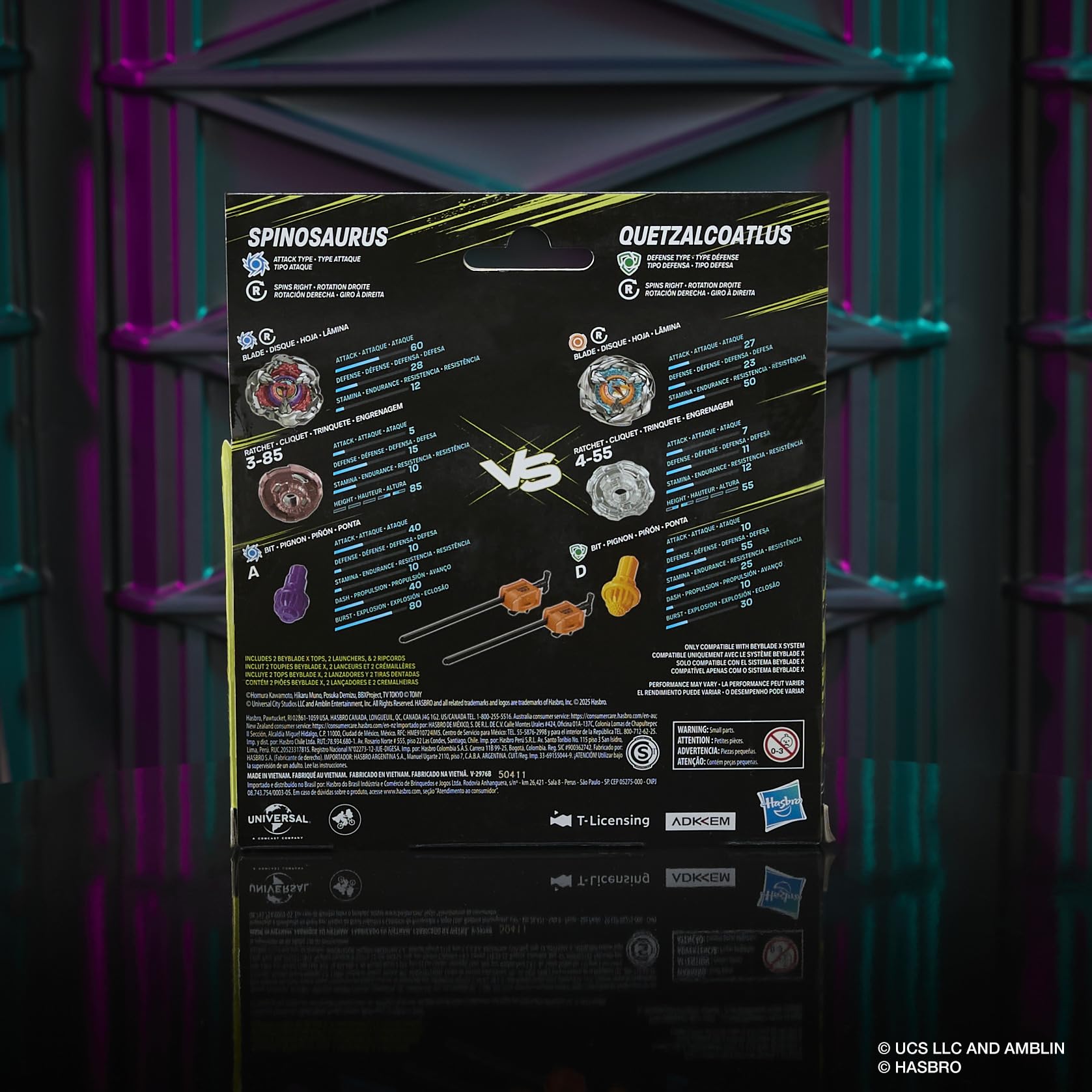 Hasbro Beyblade X Jurassic World Collab Spinosaurus vs. Quetzalcoatlus Multipack Set