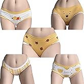 SINMIUANIME Women's Panties Breathable Cotton Brief Cosplay Anime Print Underwear Cute 5-Pack