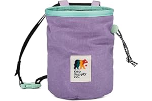 Oso Supply Co - Waxed Canvas Chalk Bag - Zipper Pocket & Mesh Pouch for Bouldering, Rock Climbing, Gym, Weightlifting – Water-Resistant, Adjustable Belt, Wide Opening