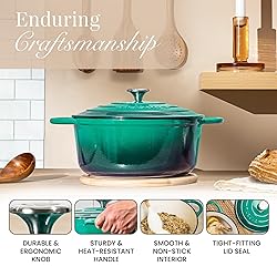 Nuovva Enamelled Cast Iron Dutch Oven Pot with Lid