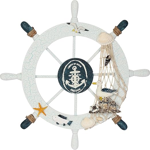 Amazon Com Webi Rueda De Timon De Madera Nautico Barco Timon De