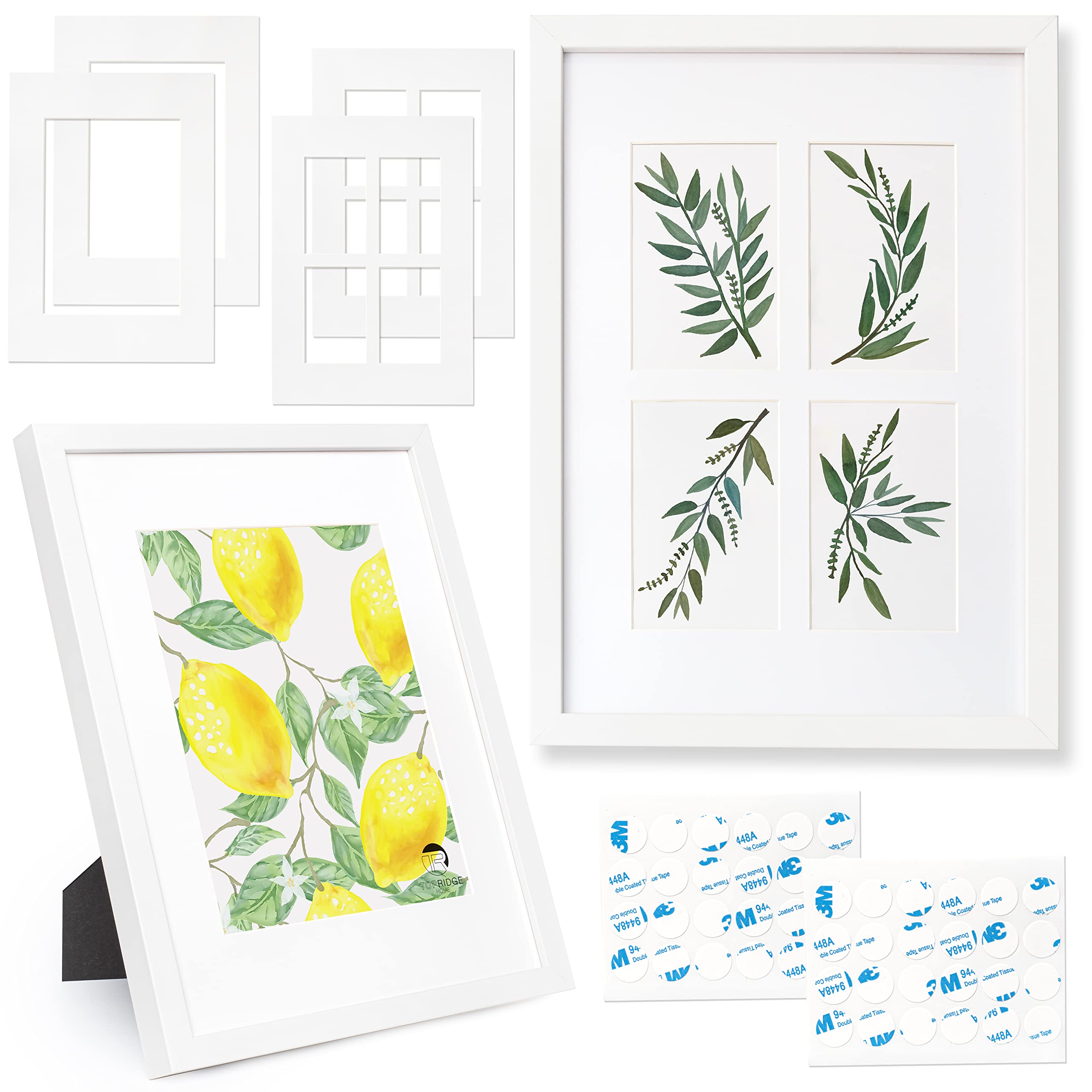 Set of 2 - A3 Solid Wood Picture Frames - White (11.7 x 16.5 Inches) Thick Wooden Photo, Poster, Certificate Frame, With A4 Mount, Kickstand And Wall Mount- Plexiglas Safety Glass