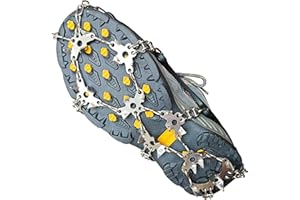 RILOL ice Cleats for Shoes and Boots - 26 Stainless Steel Spikes for Superior Traction on Ice and Snow - Shoe Talons Anti-Slip Design for Safe Walking, Jogging, Climbing, and Hiking
