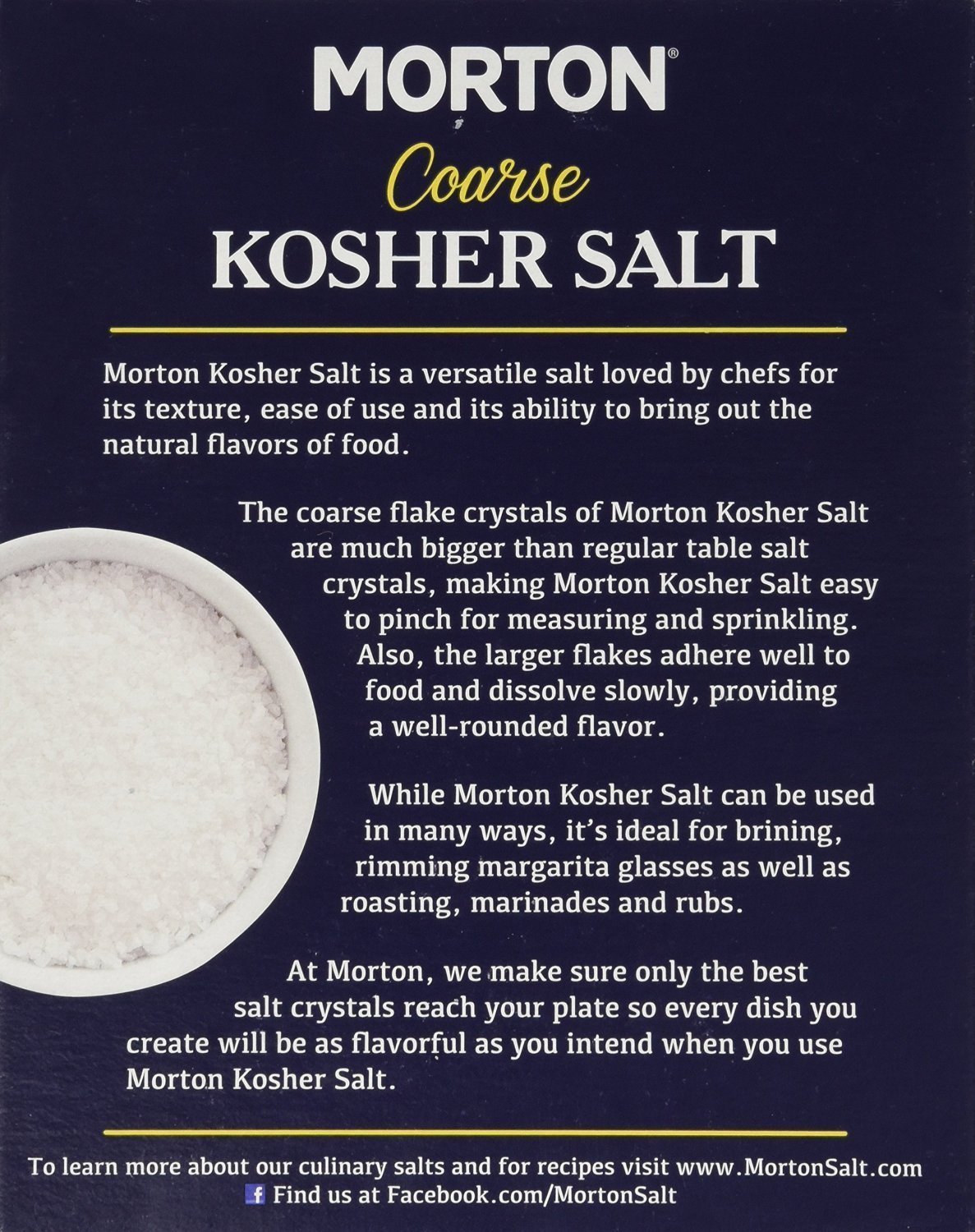 Morton Salt Kosher Salt, 3 lbs, Pack of 2 : Grocery & Gourmet Food