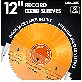 Vinyl Record Inner Sleeves: 12" Anti-Static Rice Paper LP Sleeves Album Record Acid-Free Clear Protective Sleeves for Vinyls 