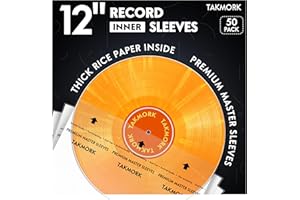 Vinyl Record Inner Sleeves: 12" Anti-Static Rice Paper LP Sleeves Album Record Acid-Free Clear Protective Sleeves for Vinyls 