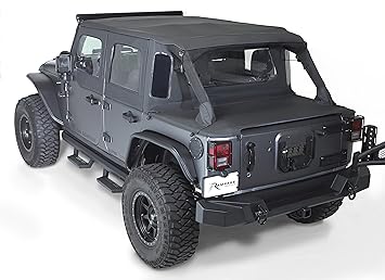 Amazon Com Rampage Products 990135 Trailview Tonneau Top Fits 07 18 Jeep Jku 4dr Automotive