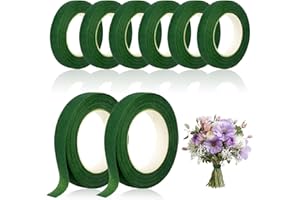 WIXUXSI 8 Rolls Floral Tape 1/2inch Flower Tape, Green Floral Tape for Fresh Flowers, 30 Yards Florist Tape for Bouquet Stem Wrapping and Floral Crafts, Wedding Bouquet