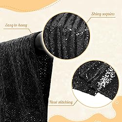 PartyDelight Black Sequin Backdrop Curtains
