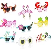 NB2GHYQJ Hawaiian Luau Party Sunglasses 9 Pairs Novelty Party Sunglasses Pool Tropical Beach Themed Party Supplies Decoration Summer Party Favors