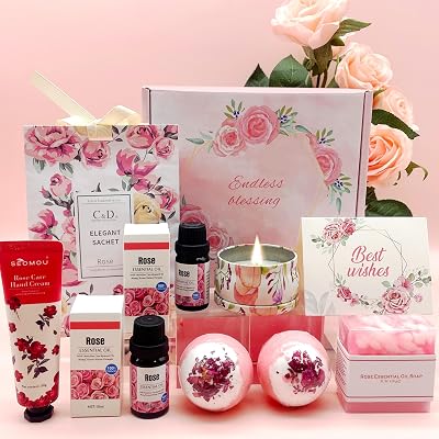 Karestcorp Birthday Pamper Gift Box for Women Rose Spa Set 10pc