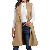 IDEALSANXUN Womens Long Vest Fall Winter Wool Sleeveless Blazer Jackets Waistcoat Coats