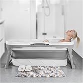 Portable Bathtub for Adult- Extra Large 56" Foldable Collapsible tub. Ergonomically Designed for the Ultimate Relaxing Soakin