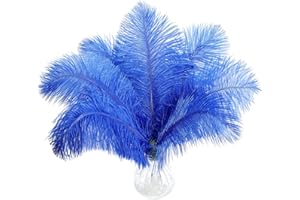 SENDYFEATHER 10pcs Natural Blue Ostrich Feathers 10-12inch 25-30cm for Wedding Party Centerpieces, Easter Home Decorations
