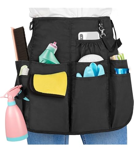 WINHUNT Garden Apron For Women, Adjustable Tool Belt With 8 Pockets - Heavy Duty Oxford Work Belt For Gardening, Construction (Black