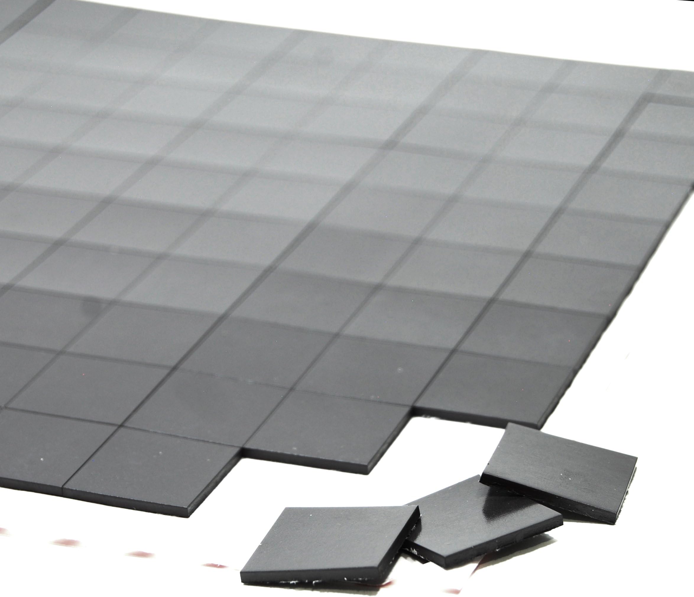 TAQTON Flexible Magnet Squares with Adhesive, 1" x 1" x 1/10 Pack of 100. Rubber Magnet Squares with Self-Adhesive Backing