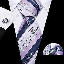 Barry.Wang Mens Christmas Tie Set Blue White