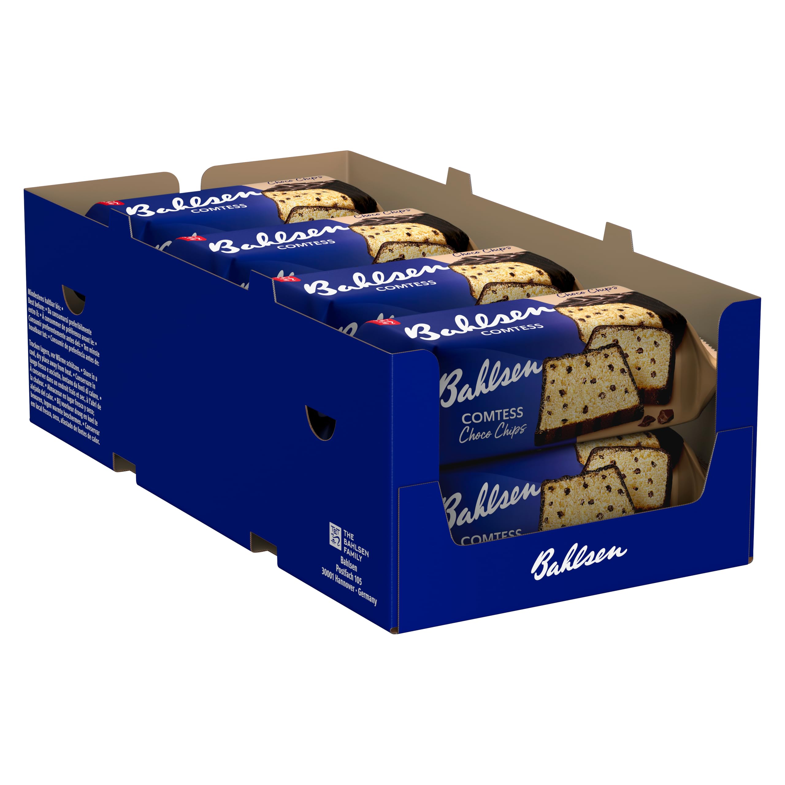 Bahlsen Comtess Choco-Chips - 8er Pack - saftiger Rührkuchen mit Schokoladenstückchen, einzeln verpackt (8 x 350 g)