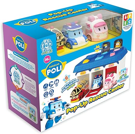 Amazon ロボカーポリー ロボカーポリーポップアップレスキュー本部 ロボカーポリーレスキュー本部 救助本部 ダイキャストシリーズ3台付 ポリー ロイ アンバー Pop Up Rescue Center おもちゃ おもちゃ