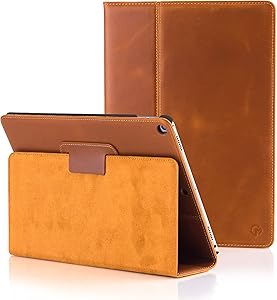 CASEMADE iPad 9.7 inch Real Leather Case (5th/6th Generation 2017/2018) - Premium Luxury Italian Slim Cover/Smart Folio with Dual Stand and Auto Sleep/Wake (Tan)