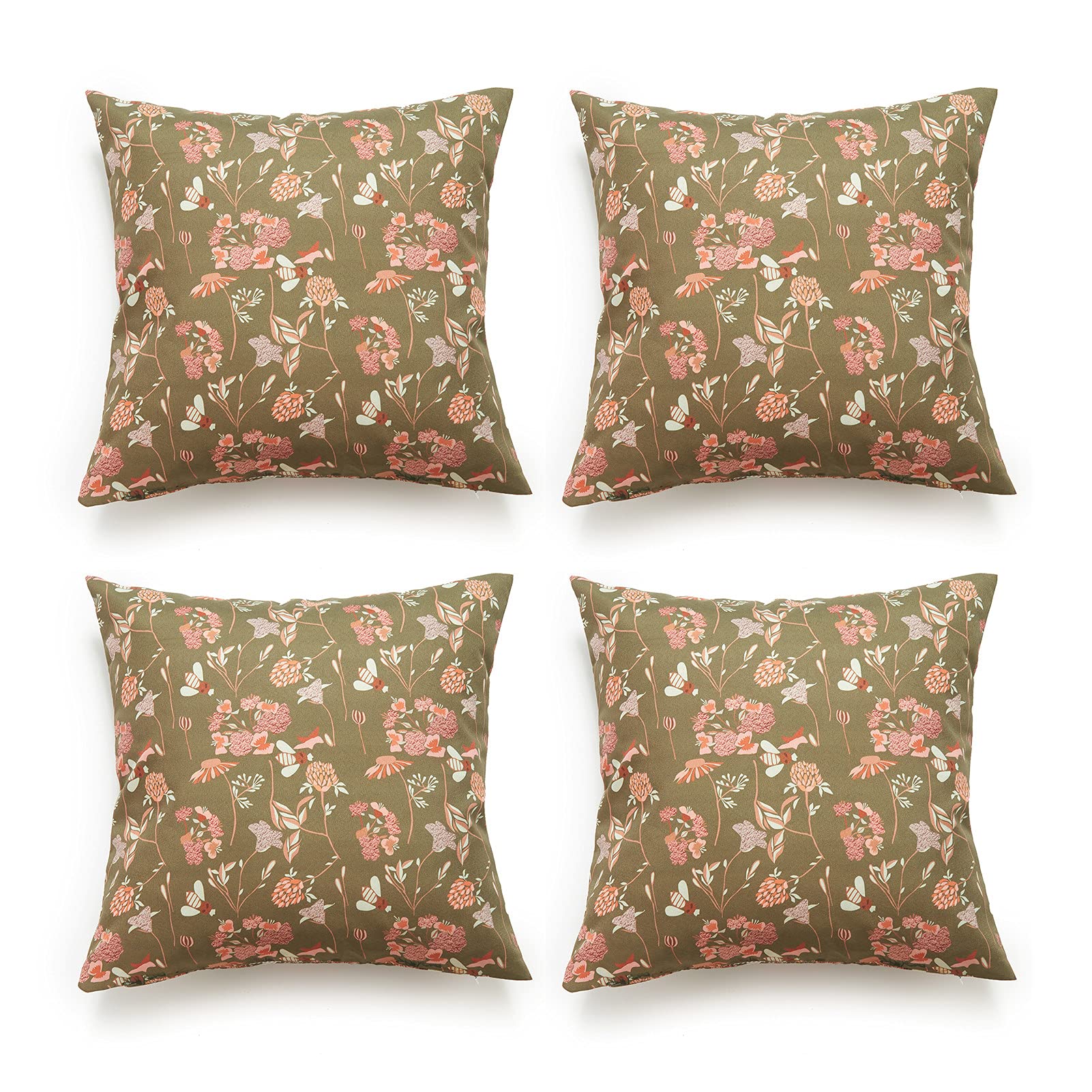 abodos 4Pcs Cushion Cover, Waterproof Throw Pillow Cover Decorative, Pillowcases for Sofa Bedroom Living Room, 45X45cm,R04