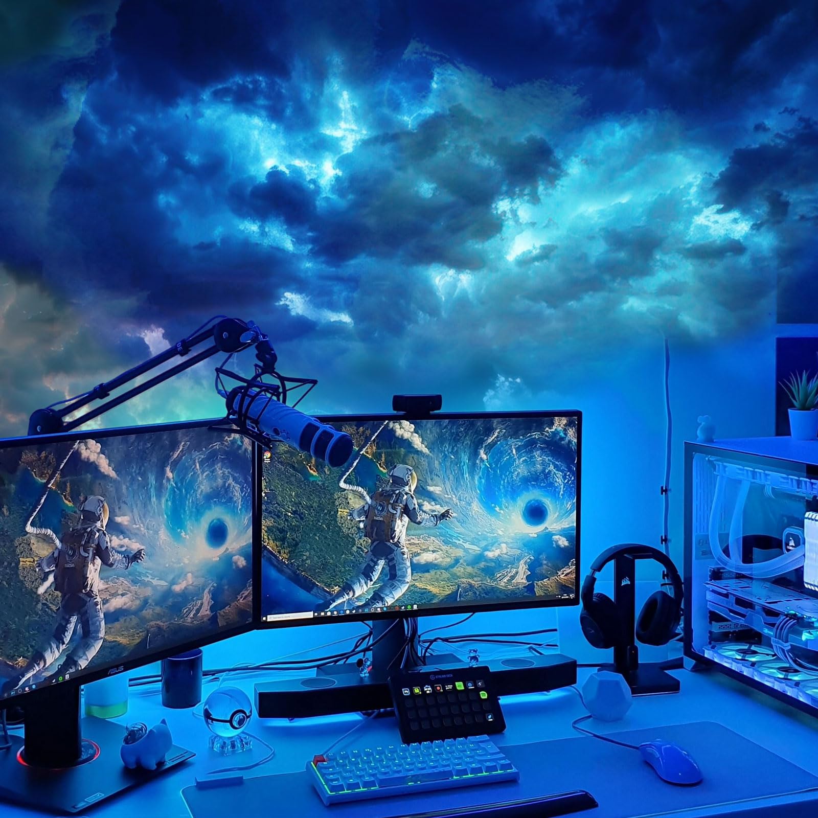 DAWELED 3D Thundercloud Ceiling Light, DIY Lightning Effects, RGB Color Changing, Music Sync, Smart APP Control, for Bedroom, Gaming Room, Home Theater, Kids Room, 16.4FT