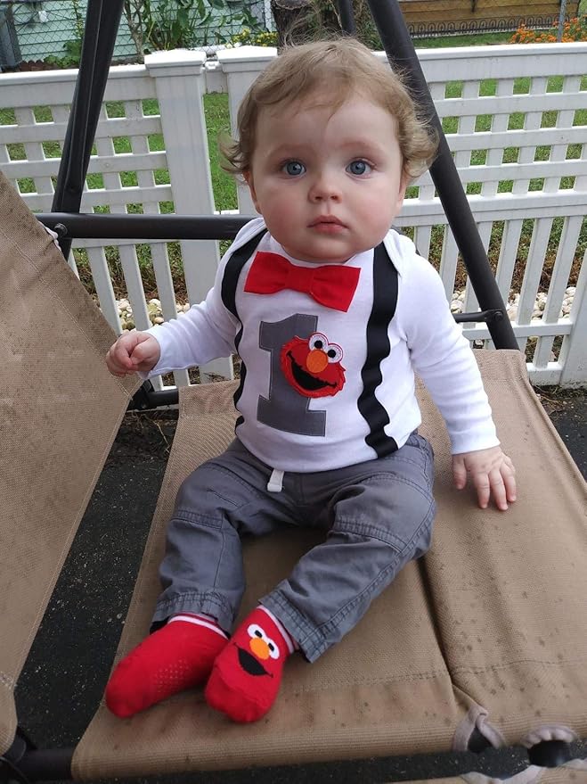 baby boy 1st birthday elmo outfit