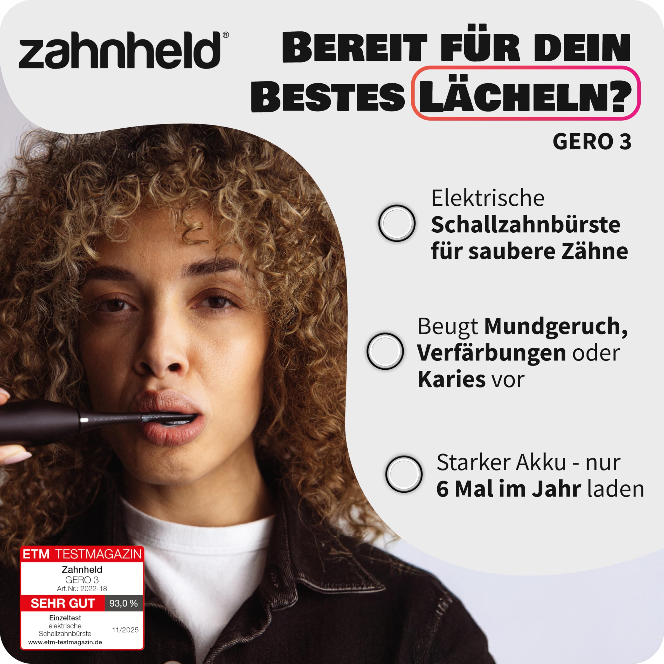 ZAHNHELD® Doppelpack, 2x elektrische Schallzahnbürsten GERO G3, inkl. 2x Bürstenköpfe & 2x Reiseetuis | Für eine sanfte & effektive Reinigung 2