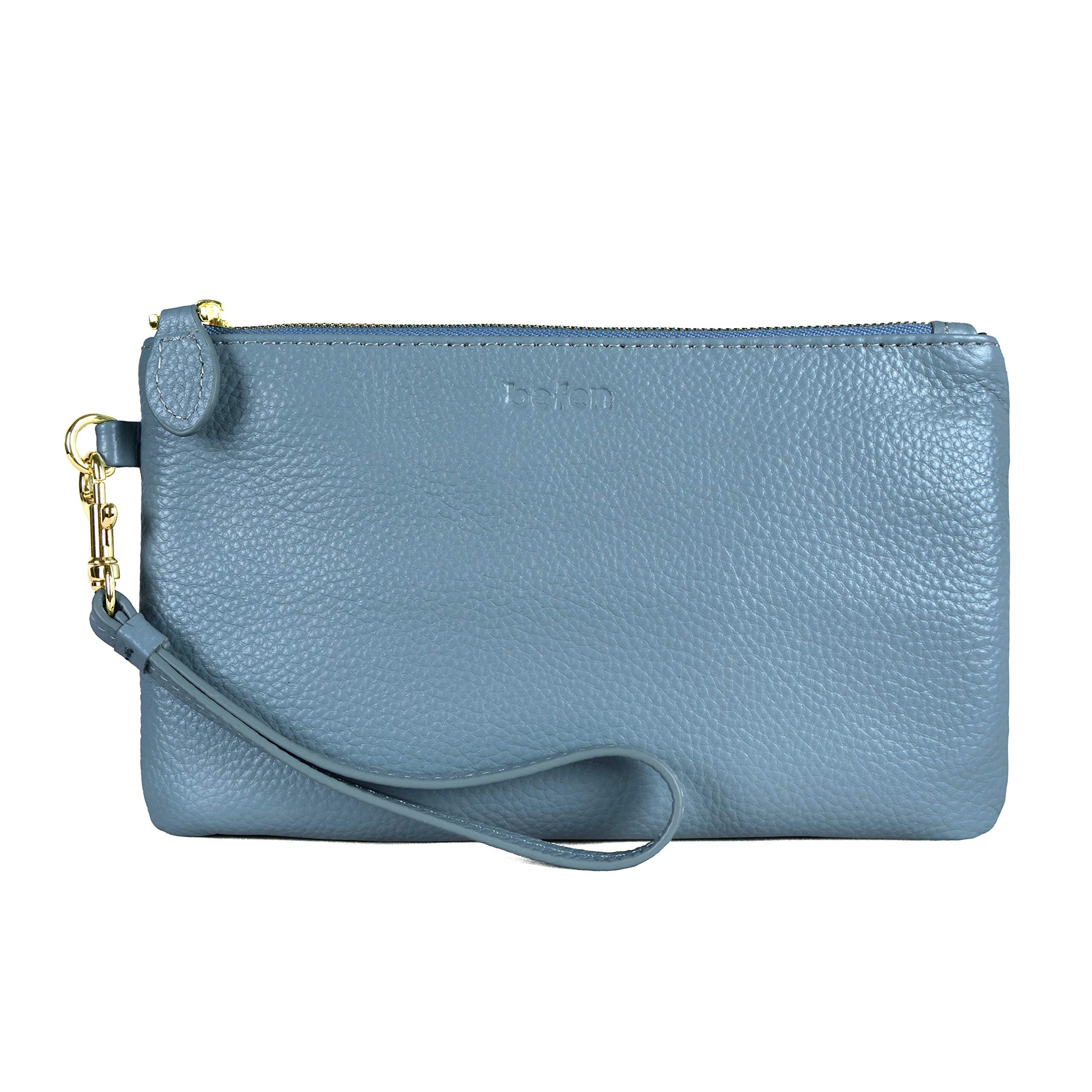 befen Wristlet Clutch Wallet Purse for Women, Genuine Leather Wristlet Purses and Handbags Card Holder Cash Organizer Ladies Soft Clutch Bags with Wrist Strap — image 1