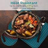 Linda's Essentials Silicone Trivets 2 Pack 30x23cm Teal Heat Resistant view 3