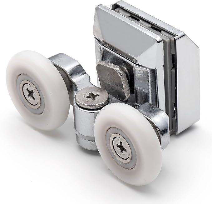 4 x Twin Top Zinc Alloy Shower Door Rollers L020 /Runners/Wheels 23mm