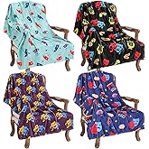 Tegeme 4 Pack Musical Theater Blankets Gifts Soft Flannel Throw Blankets for Teens Adults Drama Majors Actors Broadway Theater Lovers, Graduation Gift, 40x50 Inches(Theatre Masks)