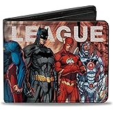 Buckle-Down Men's Bifold Wallet-The New 52 Justice League Issue #1 7-Superhero Group Pose, Multicolor, 4.0" X 3.5"