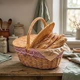 Wickerfield Vintage-Style Wicker Picnic Basket with Removable Liner view 5
