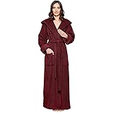 Arus Womens Soft Twist Hooded Full Length Turkish Cotton Long Bathrobe