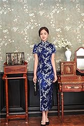Shanghai Story Short Sleeve Long Qipao Brocade