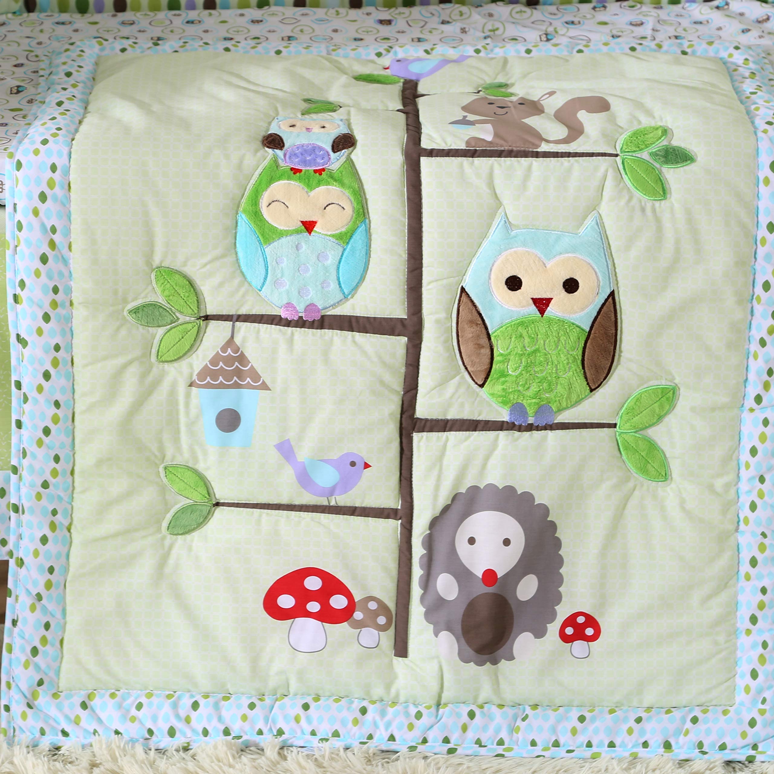 owl crib bedding