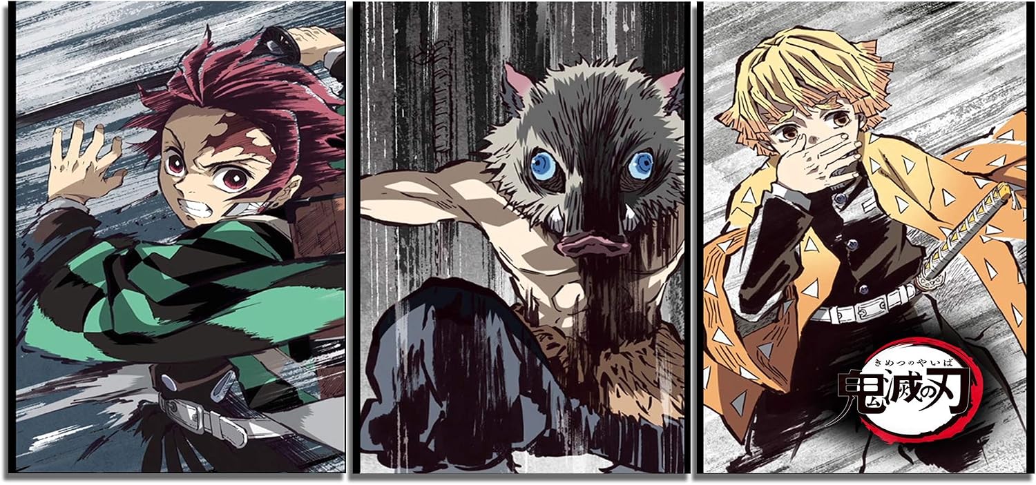 Amazon Com Demon Slayer Kimetsu No Yaiba Art Canvas Posters Home