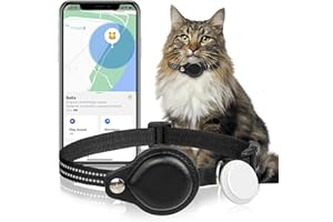 VEBISO Waterproof Cat Tracker Collar - Reflective, Durable, Real-Time GPS Tracker, No Monthly Fee, Compatible with Apple Find My Network - Ideal for Pet Safety and Monitoring