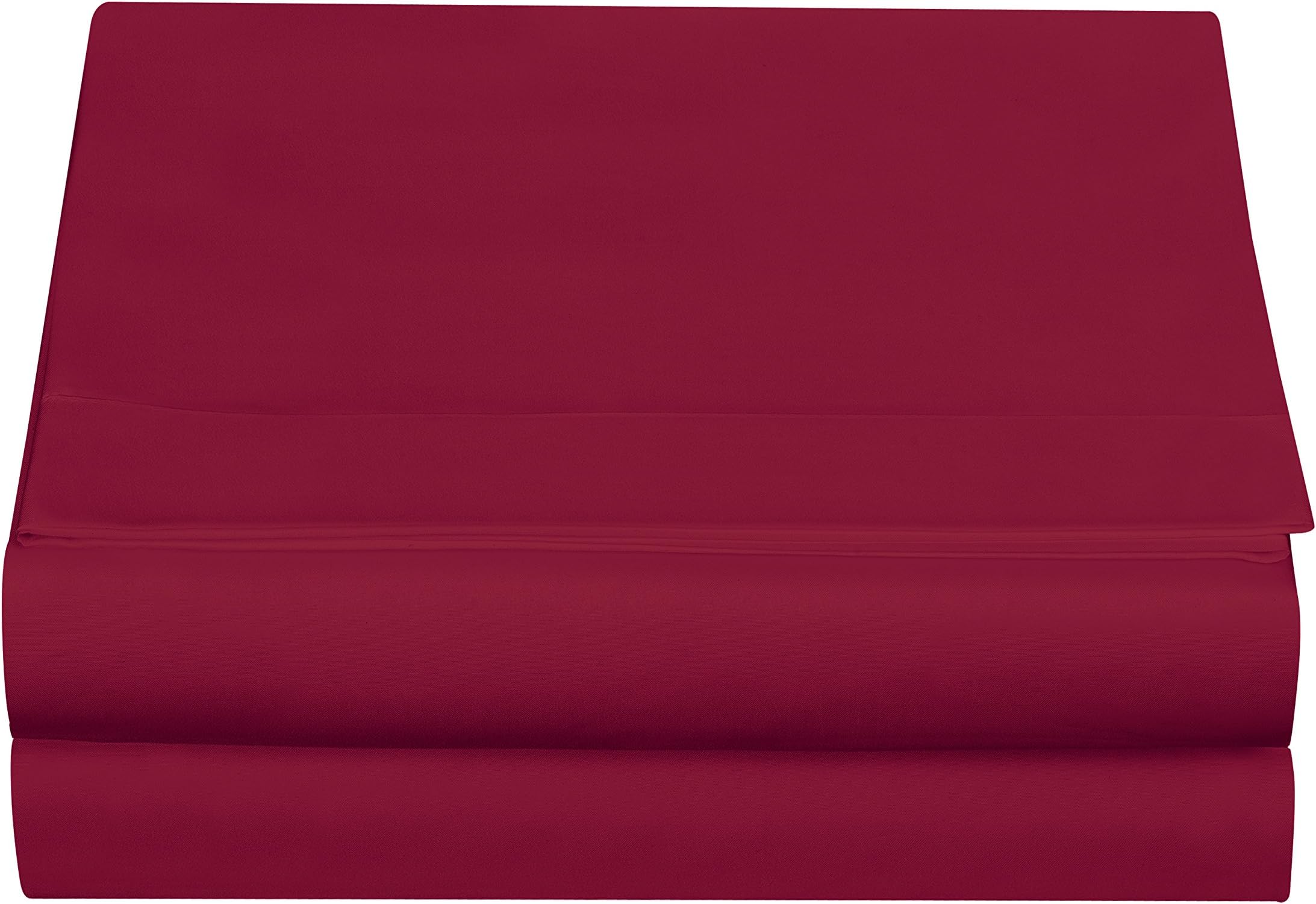 Cathay Silky Soft Polyester Single Fitted Sheet, Queen Size, Burgundy