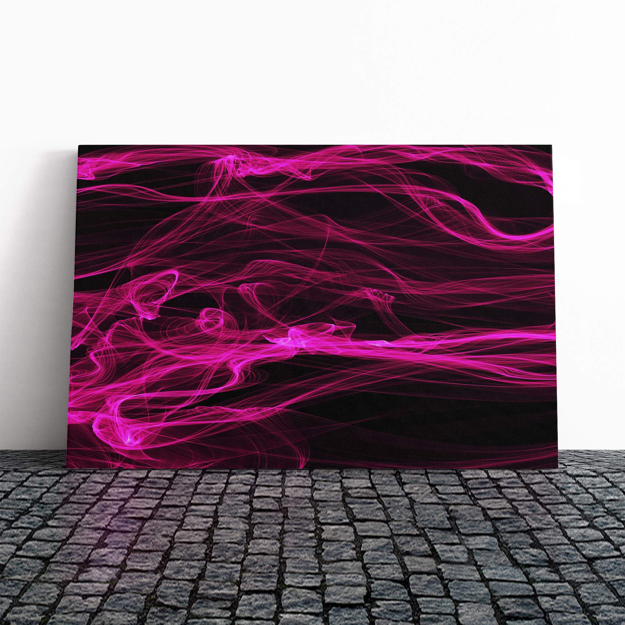 Purple Smoke and Flames Abstract (2) Canvas Print | Gallery Wrapped 30mm Frame Wall Art | 20x14 inches | Ready to Hang | Abstract Picture | Living Room Bedroom Lounge Office
