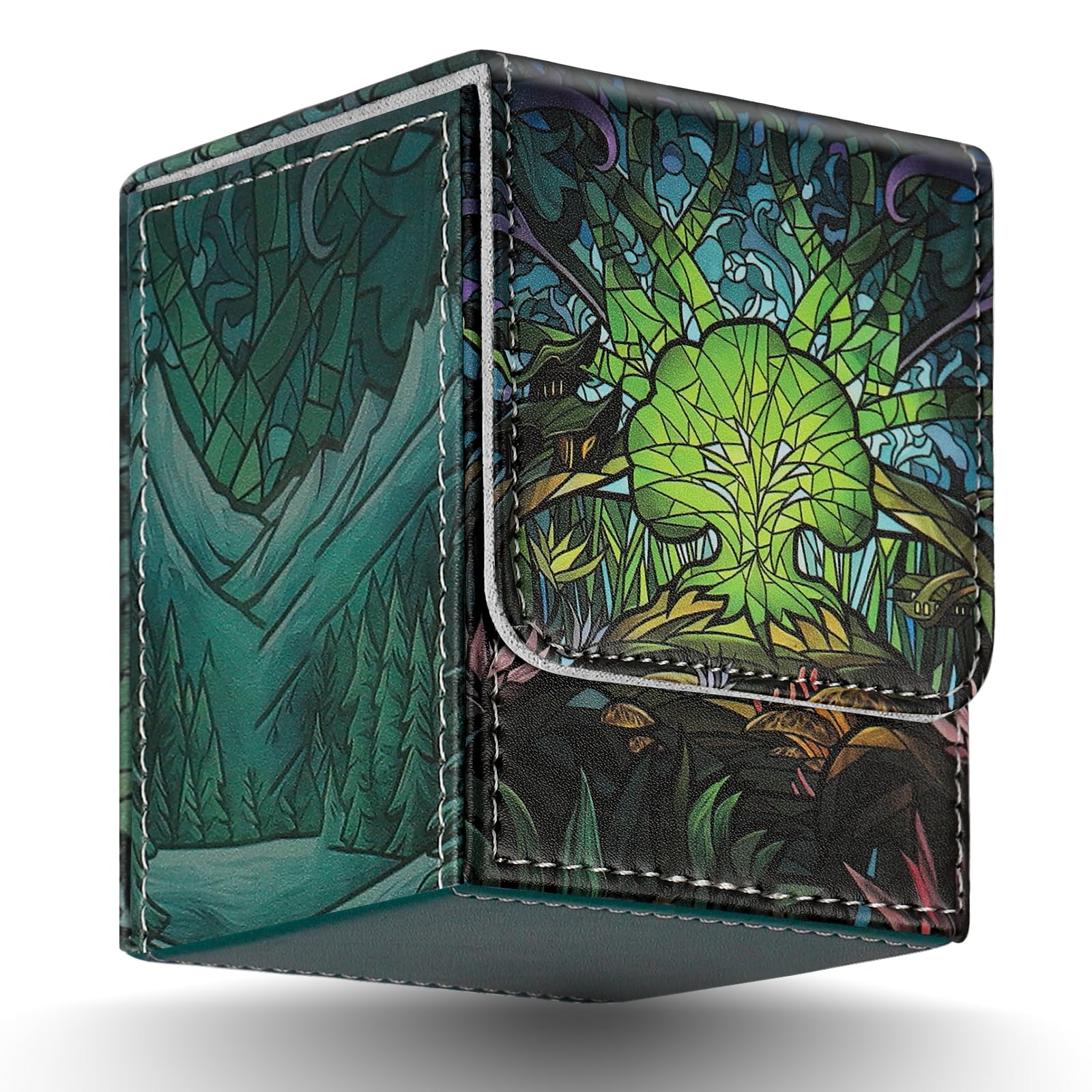 TCGUARD Card Deck Box for MTG Card Storage Box Holds 100 Plus Single Sleeved Cards with Trading Cards Games TCG Yugioh etc. (Light Green)